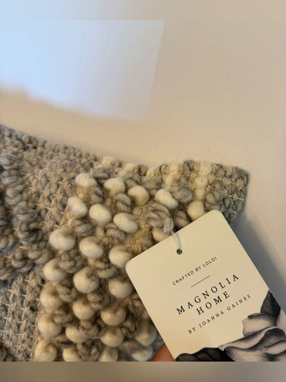 Magnolia Home by Joanna Gaines x Loloi Rugs Accent Grey / Ivory Pillow 13x21 in